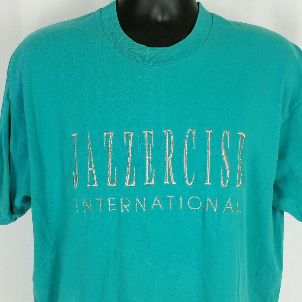 Jazzercise International Mens Tee Shirt XL Adult Vintage Made in USA 80s 90s USA